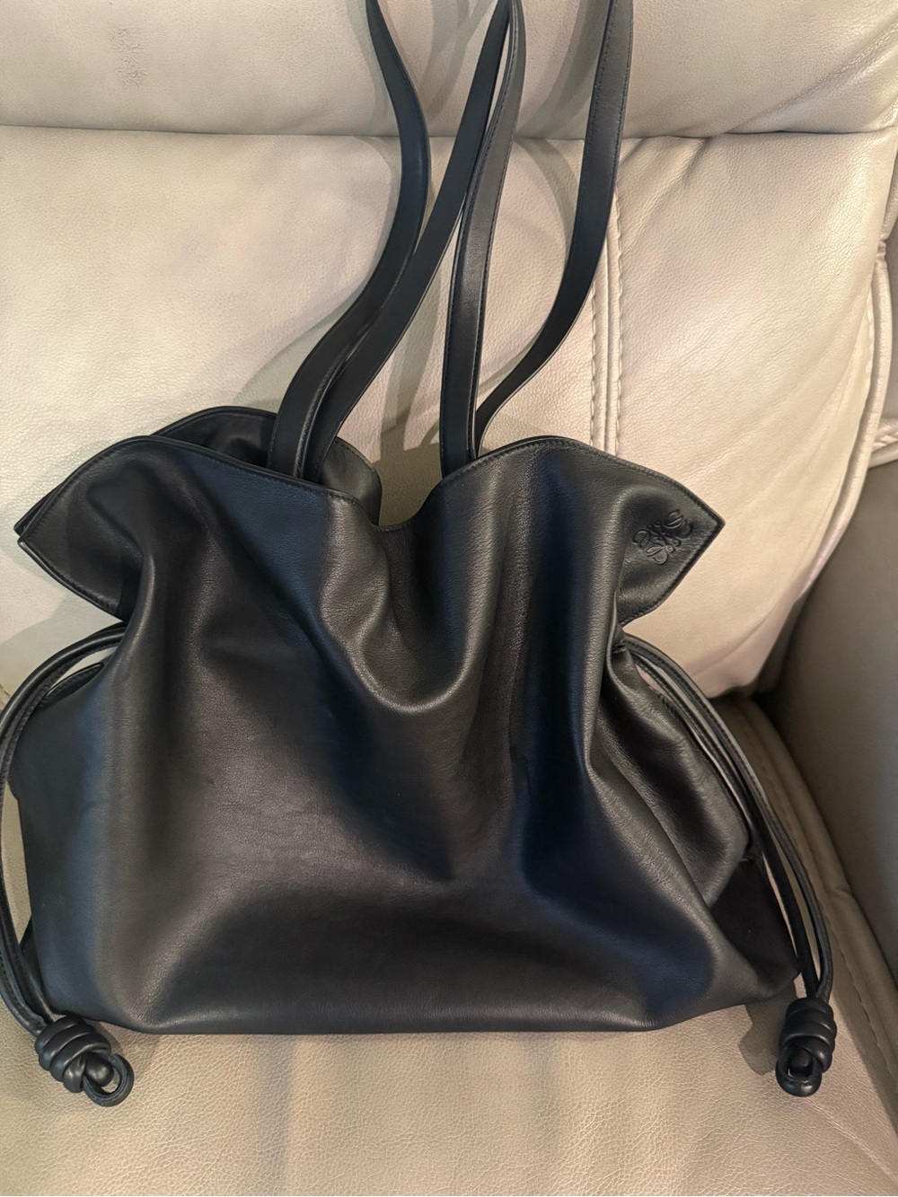 XL Loewe Flamenco Clutch - Black Nappa Calfskin